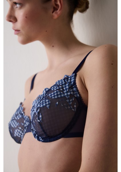 Broderie Wire Lacivert Sütyen
