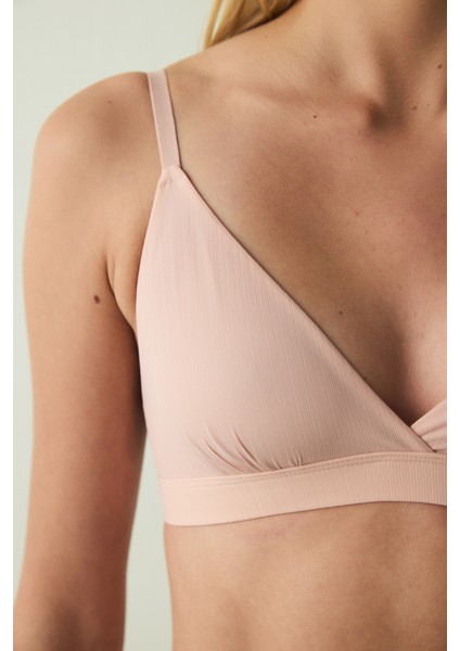 Gül Kurusu Balensiz Dolgusuz Mikro Üçgen Sütyen