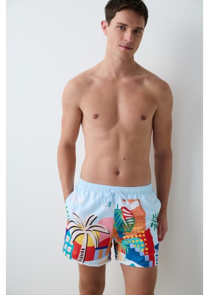 Renkli Erkek Şort Mayo