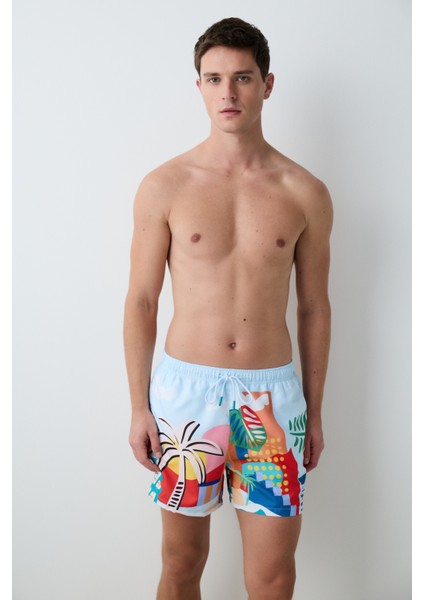 Renkli Erkek Şort Mayo