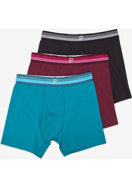 Erkek Pamuklu Mix 3lü Çok Renkli Boxer