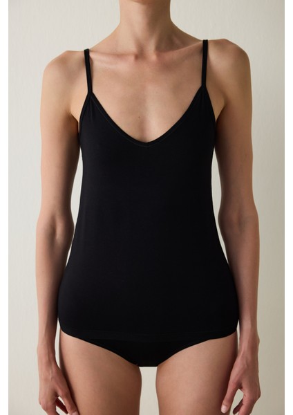 Aging Siyah Collagen Çift Yönlü Yaka Atlet