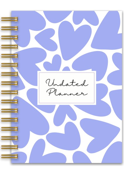 Sert Kapak A5 Spiralli Ajanda (Süresiz Planlayıcı Ajanda) Mor Kalpler fiyatları