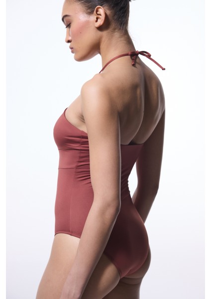 Açık Kahverengi Astrid Macrame Boncuklu Mayo modelleri