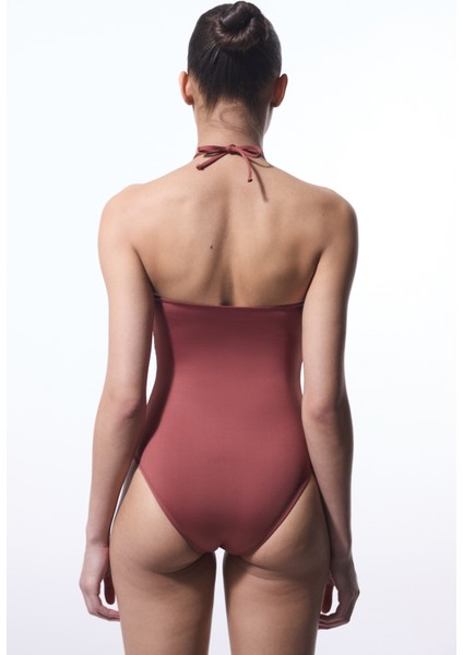 Açık Kahverengi Astrid Macrame Boncuklu Mayo