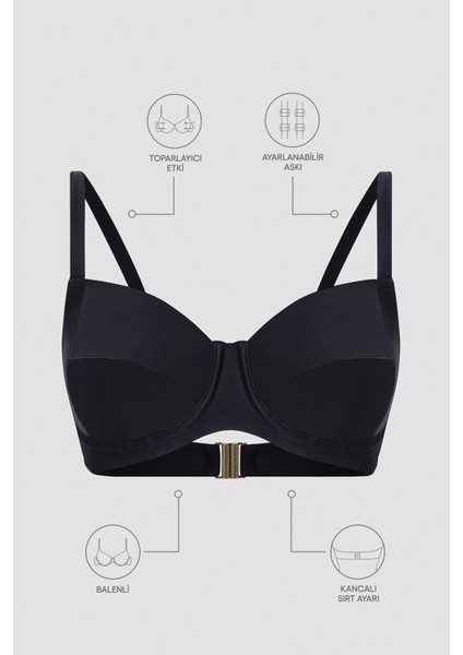 Plus Balen Siyah Bikini Üstü indirimleri