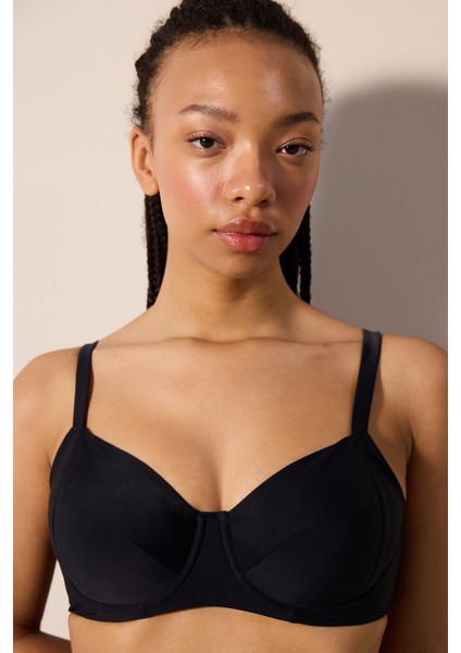 Plus Balen Siyah Bikini Üstü