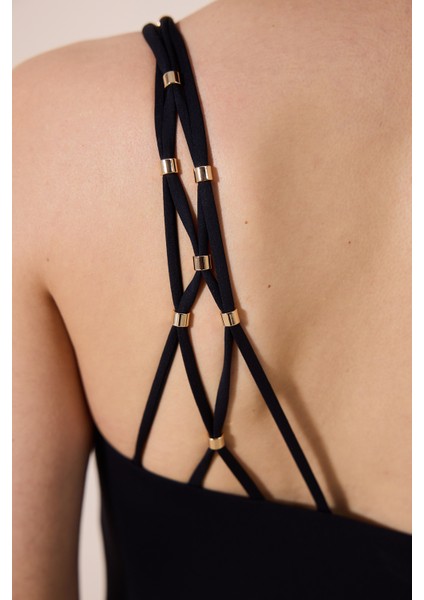 Danny Tek Omuz Siyah Mayo