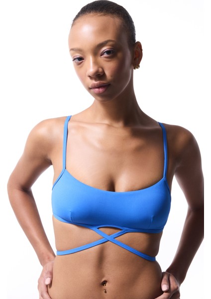 Ophelia Minimal Kesim Mavi Bikini Üstü