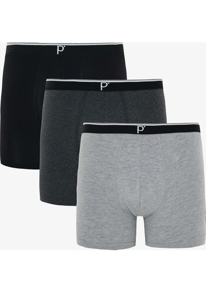 Erkek Flag Sloganlı Organik 3'lü Boxer