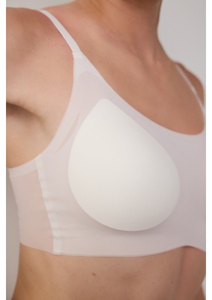 Ekru Zero Gram Balensiz Dikişsiz Push Up Bralet