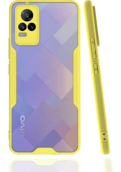 Vivo V21E Kılıf Ata Parfe Kapak-Sarı