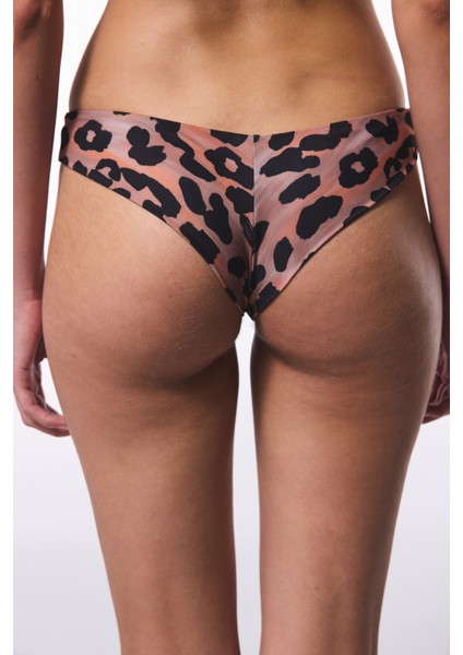 Clove Minimal Kesim Leopar Desenli Süper Brazılıan Bikini Altı