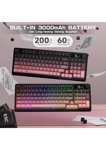 Freewolf M96 2.4g Bt5.0 Çift Bağlantılı Tft LED Ekranlı Reinbow Gaming Oyuncu Klavye indirimleri