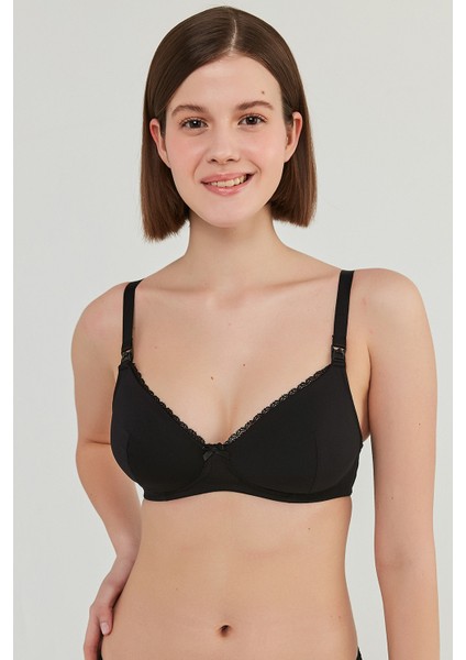 #hiççamaşırı Balensiz Mama Anne Siyah Emzirme Sütyeni