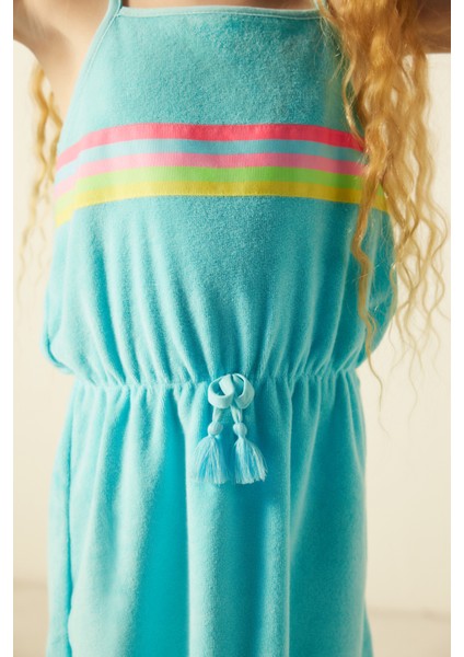 Kız Çocuk Gökkuşağı Desenli Elbise