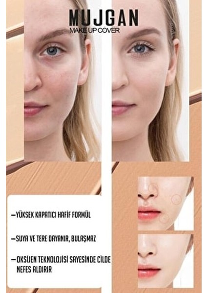 Make Up Cover Porselen Fondöten SPF30 90 ml Tam Kapatıcı Akne ve Pigmentasyon İçin fırsatları