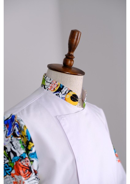 Aşçı Ceketi Ithal Kumaş Desenli Unisex Çıtçıtlı Uzun Kollu Chef Aşçı Mutfak Ceketi fırsatları