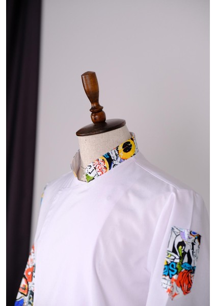 Aşçı Ceketi Ithal Kumaş Desenli Unisex Çıtçıtlı Uzun Kollu Chef Aşçı Mutfak Ceketi indirimleri