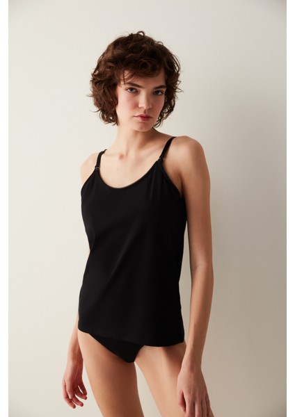 Siyah Penti Mama Anne Emzirme Atleti