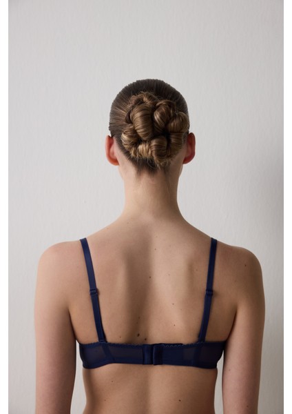 Heart Broderie Lacivert Sütyen