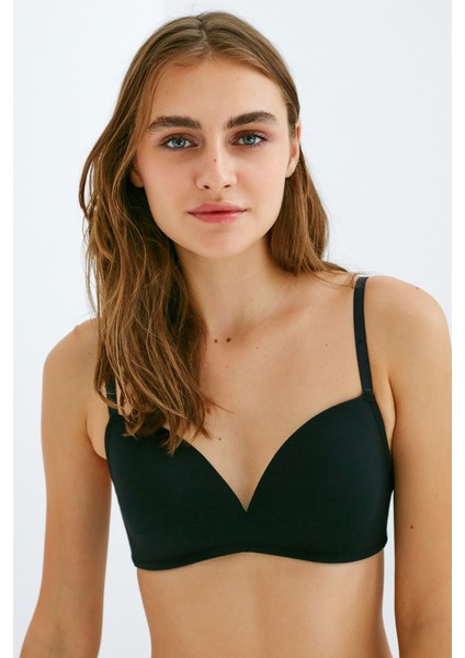 #hiççamaşırı Siyah Cosy Balensiz Pamuklu Sütyen