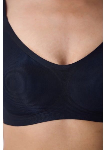 Siyah Zerogram Dikişsiz Balensiz Çıkarılabilir Kaplı Sütyen