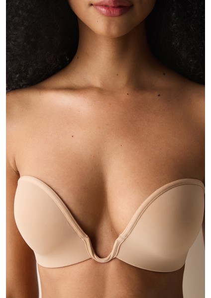 Deep Decollette Bej Sütyen