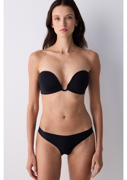 Deep Decollette Siyah Sütyen