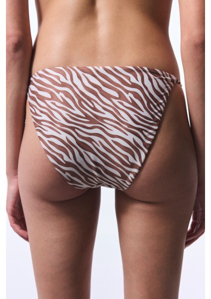 Gale Side Zebra Desenli Boncuklu Slip Bikini Altı