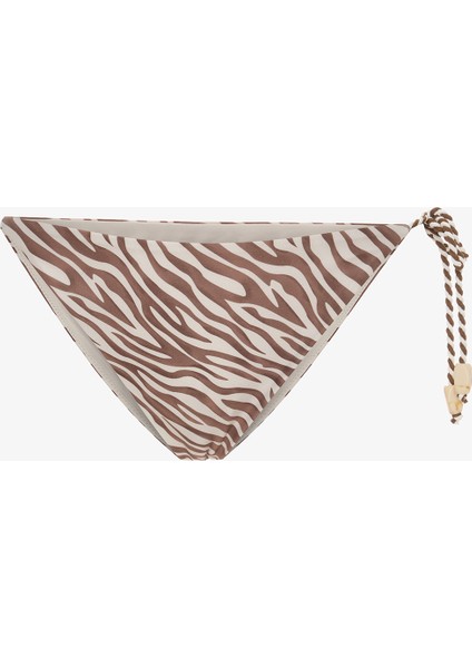 Gale Side Zebra Desenli Boncuklu Slip Bikini Altı