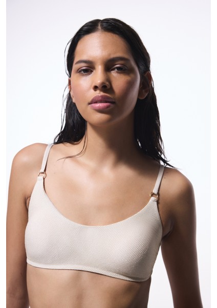 Ekru Jessi Tokalı Bikini Üstü