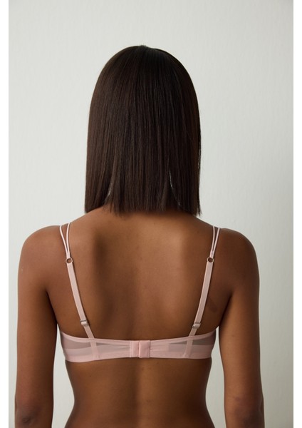 Açık Gül Kurusu Essentials Balenli Tül Kapsız Sütyen