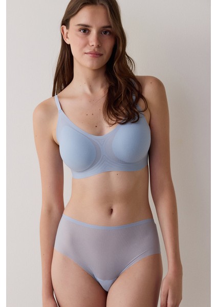 Açık Mavi Zerogram Balensiz Dikişsiz Sütyen