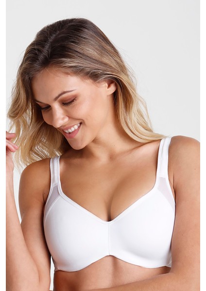 Beyaz Büyük Beden Toparlayıcı Balenli Sütyen