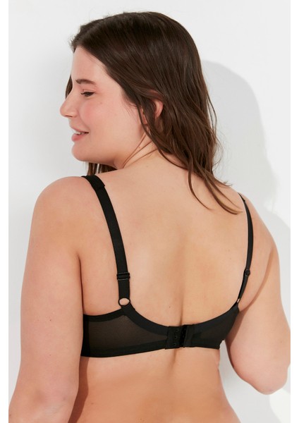 Siyah Büyük Beden Toparlayıcı Balenli Sütyen