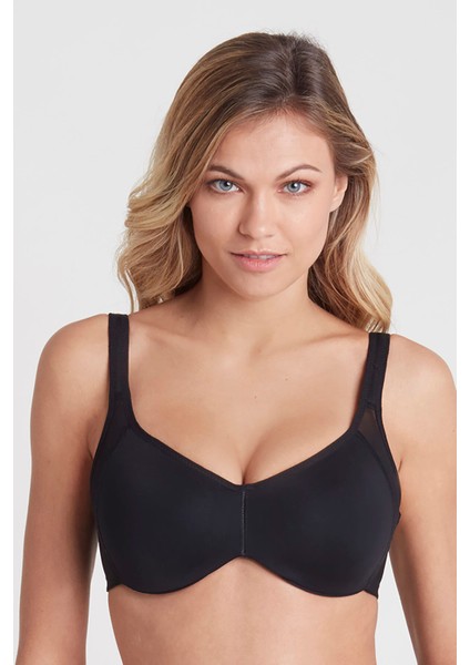Siyah Büyük Beden Toparlayıcı Balenli Sütyen