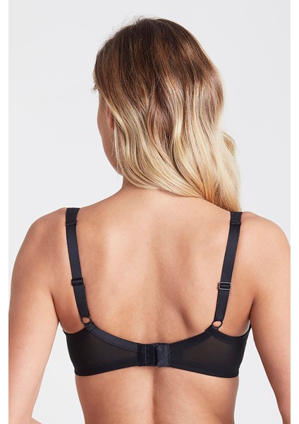 Siyah Büyük Beden Toparlayıcı Balenli Sütyen