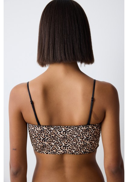 Leopard Bandeau Çok Renkli Üst
