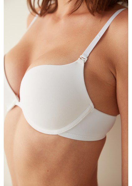 Optik Beyaz Wowbra Push Up Sütyen