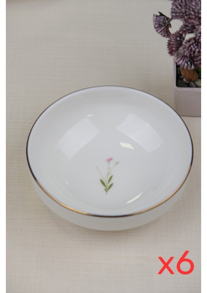 Tabak Evi Porselen Natura Çuha Altın Yaldız Kase 13,50CM 6 Lı