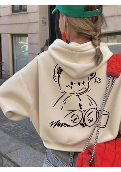 Sevimli Ayıcık Figürlü Rahat Kalıp Çocuk Sweatshirt