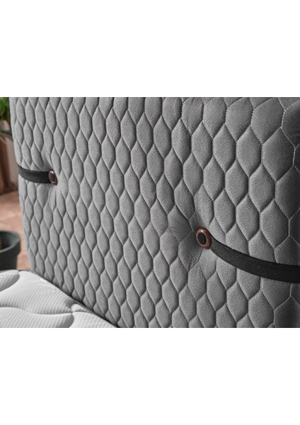 Aston Baza Başlık Yatak Gri Pedli Yatak Tek Kişilik 90X190 cm indirimleri