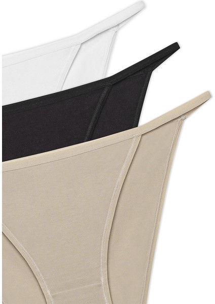 Strappy 3lü Çok Renkli Slip Külot