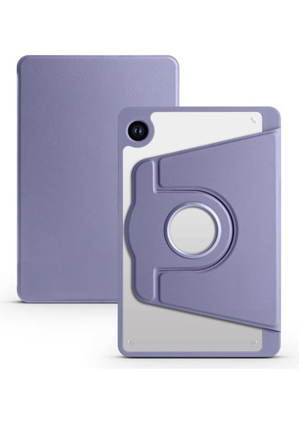 Galaxy Tab A9 Kılıf Uyumlu Ata Termik Kalem Bölmeli Dönebilen Standlı Kılıf-Lavendery Gray