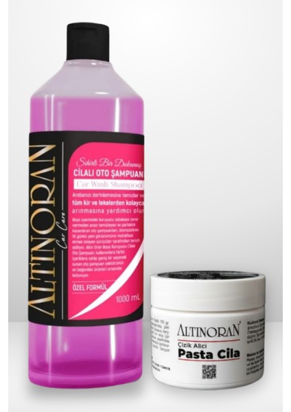 Profesyonel Araç Bakım Seti - Çizik Giderici Pasta Cila (150GR) + Cilalı Oto Şampuanı (1000ML)