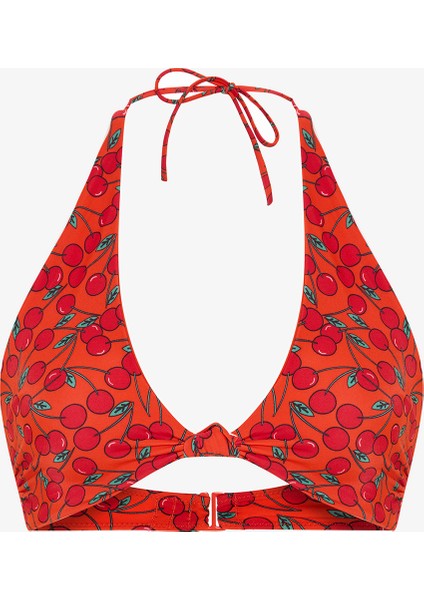 Chery Minimal Kesim Kiraz Desenli Bikini Üstü indirimleri