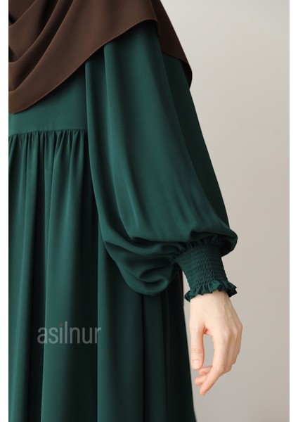 Rana Balon Kol Ferace Zümrüt Yeşili indirimleri