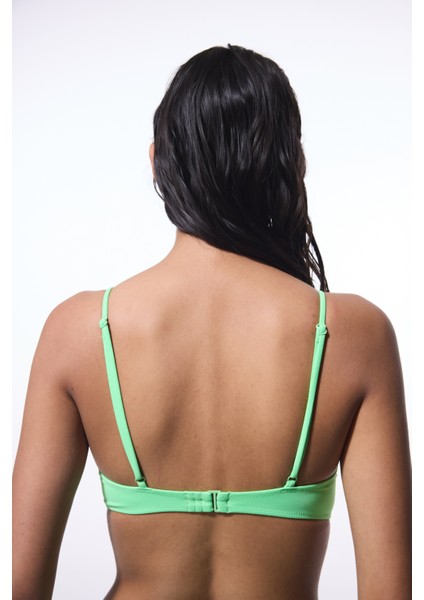 Yeşil Balenli Sabit Askılı Bikini Üstü