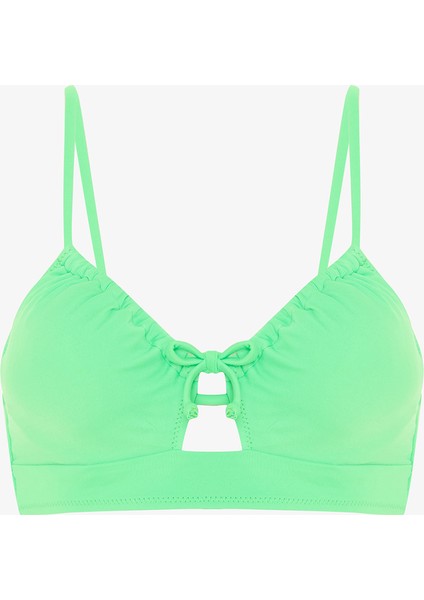 Yeşil Balenli Sabit Askılı Bikini Üstü